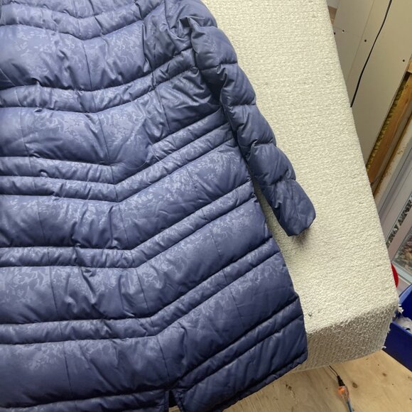 Columbia Catherine Creek Duck Down Feather Parka Jacket Wom Sz L Blue Floral AOP - Picture 14 of 14